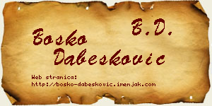 Boško Dabesković vizit kartica